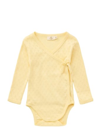 Copenhagen Colors Pointelle Heart Crossover Body Ls - Yellow - 74