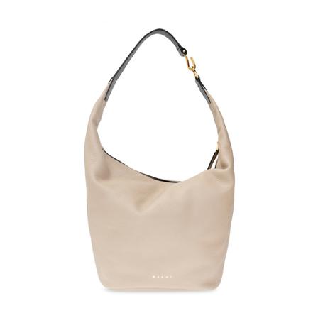 Marni HandTas with logo , Beige , Dames , Maat: ONE Size Handtassen