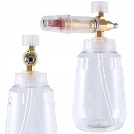 Skumpistol 1L Transparent – Mässingsmunstycke 1.2Mm | Justerbar Stråle | Kompatibel med Karcher K2, Nilfisk Core