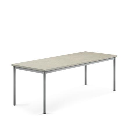 Tisch SONITUS, 1800x700x600 mm, Linoleum grau, alugrau