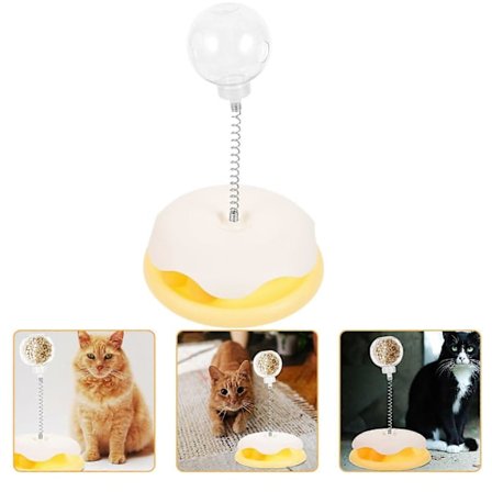 Kat Godbid Dispenser Legetøj Fjeder Kat Legetøj Kat Godbid Legetøj til Katte Interaktiv Kat Godbid Dispenser[HK]