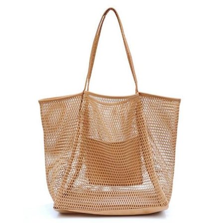 Mesh Beach Tote Damaxelhandväska