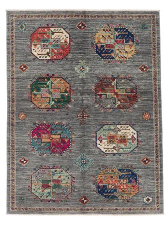 Shabargan Rug Hand Knotted 154X201 Black/Brown Afghanistan