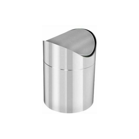 Affaldsspand med svinglåg (sølv - rustfrit stål), elegant bordskraldespand