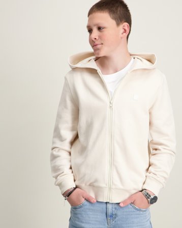 Calvin Klein MINI BADGE ZIP-THROUGH Beige Truien Jongens - Kids Brand Store