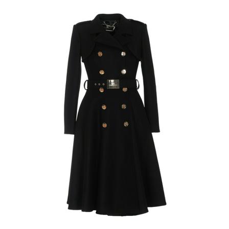 Elisabetta Franchi Double-Breasted Military Frakke Sort, Dame Uldfrakker