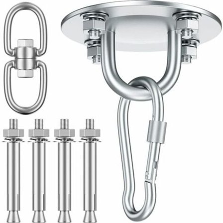 Takkrok Hängande Stol 360° Svängbar krok, Rostfritt Stål Utomhusfäste Upp till 500 kg för Takmontering Hängande Stol Hängmatta Boxningssäck