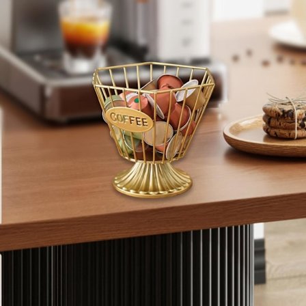 Kapselholder Kaffetilbehør, Kaffekapselkurv Bærbar Robust Kaffepude Opbevaringsstativ Kaffepudeholder til Bord, Guld