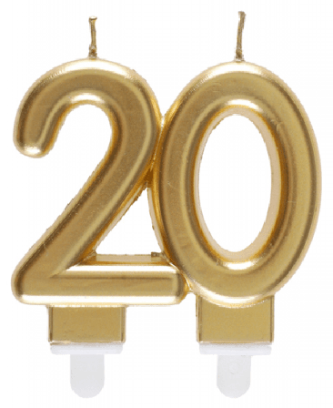 Tårtljus 20-år guld