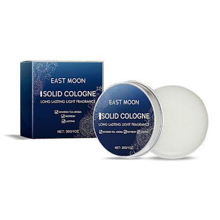 Solid Cologne Balm för män – Långvarig fräsch doft med te, sandelträ och ambra – Enkel applicering, hudvänlig, resevänlig, elegant doft för