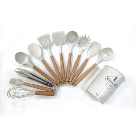 11 STK Køkkengrej Sæt Køkkengrej HVID