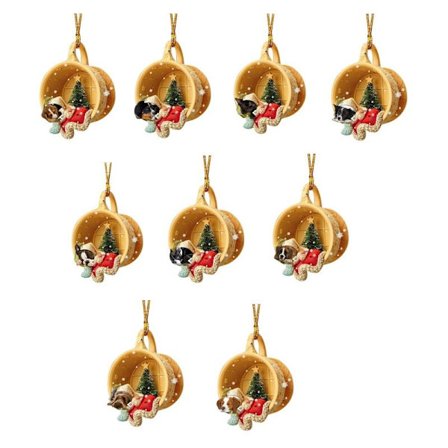 Søt julehvalp som sover i en kopp Hengepynt Labrador Retriever Anheng Hundeanheng