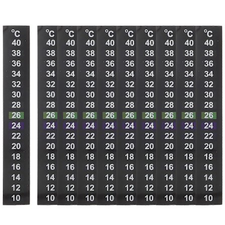 10 st Akvarietermometer Klistermärke 10-40 Celsius Självhäftande Termometerremsa