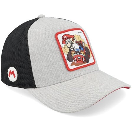 Capslab - Grå trucker Caps - Mario Kart Grey/Black A-Frame Trucker @ Hatstore