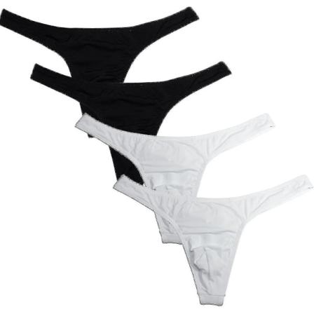 Miesten stringit 4-pack Musta Valkoinen XL