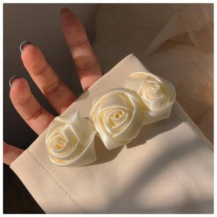 Kvinnor hårfläckar Koreansk stil hårklämma Rose Spring Clip