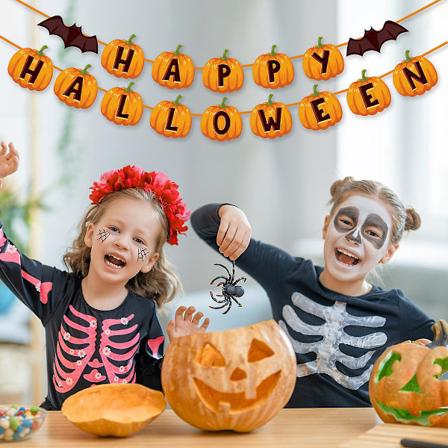 Halloween Græskar Banner til Festdekorationer og Fotorekvisitter