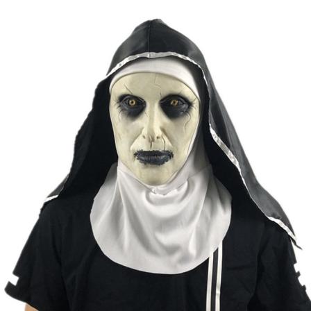 Nonnemaske Halloween Horror Skummel Skummel Stråle Kvinnelig Spøkelsesansikt Hode Tricky Festrekvisitter