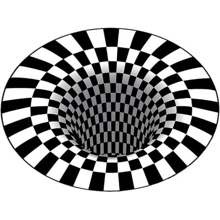 3D Vertigo Matte, Rund Gulvmatte Stue Salongbord Matte Hjem Gulvmatte, Mønster 1 Diameter 120cm