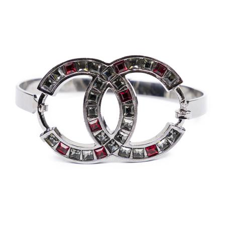 Chanel Vintage Pre-owned Bangle , Grijs , Dames , Maat: ONE Size Vintage Sieraden