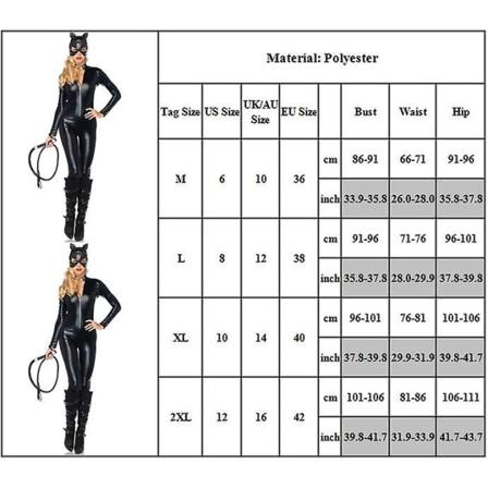 Batman: The Dark Knight Trilogy Catwoman Cosplay-dräkt för vuxna kvinnor Cosplay Jumpsuit Halloween Party komplett set M