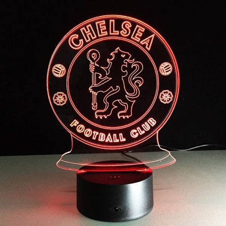 Chelsea FC USB 3D Anime Natlampe Atmosfærisk LED Bordlampe Julegaver til Fodboldelskere Dekorativ Lampe til Børneværelse{hh}