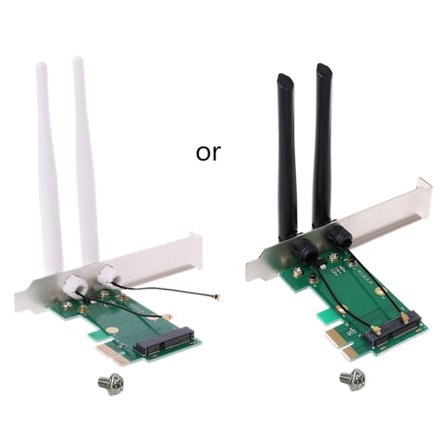 Wifi Nettverkskort Trådløs PCI-E Til PCI-E 1X Stasjonær Adapter 2 Antenner Stabil