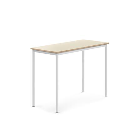 Tisch SONITUS, 1200x600x900 mm, Hochdrucklaminat Birke, weiß