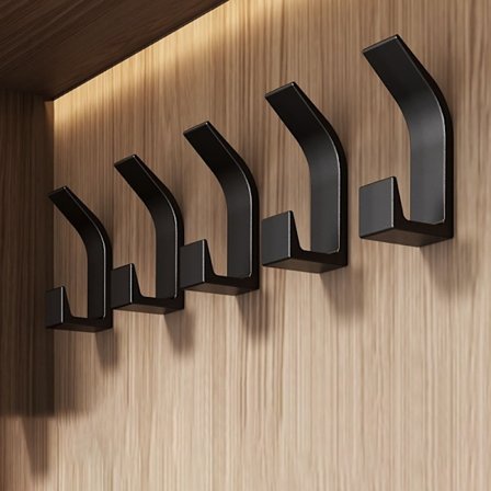 Klæbende kroge med høje og lave kroge - 5 stk. til nem opbevaring