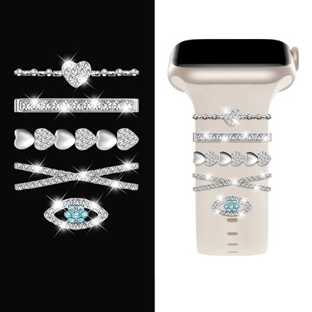 Dekoration för Apple Watch Ultra 2 armband 10 9 8 7 Diamantsmycken Berlocker Tillbehör Samsung/Huawei klockarmband 20/22mm Armband