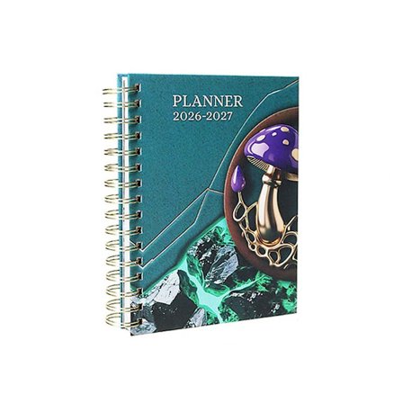 2026 Årsplanerare - Spiralbunden anteckningsbok med hårt omslag, registerflikar och tjockt papper