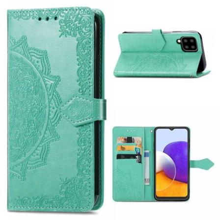 Mandala Samsung Galaxy A22 4G Flip Etui - Grøn Green