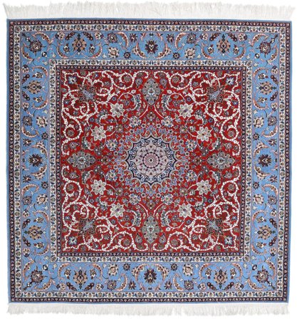 Ispahan Chaîne De Soie Tapis 209X210 Laine