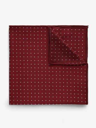 John Henric Men's Burgundy Dot Pocket Square Size Onesize