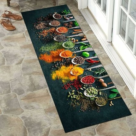 Färgglad konstnärlig köksmatta Tvättstuga Golvmatta halkfri gummimatta för inomhus utomhus 60x160cm
