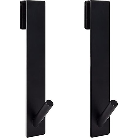 Dusjdorr-kroker, uten boring Håndklehengere, Håndklekrok med skumlag for rammeløse glassdører på bad, svart (2 stk)