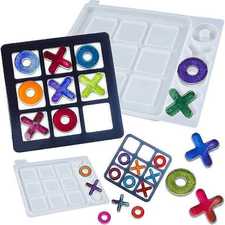 Silikone Tic Tac Toe Form DIY Harpiks Brætspil Kit