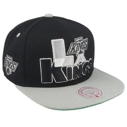 Mitchell & Ness - NHL Svart snapback Keps - Los Angeles Kings Text Stack 1 Vintage Black/Grey Snapback @ Hatstore