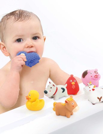 Ludi Bath Toy - Farm Animals - Multi/patterned - ONE SIZE