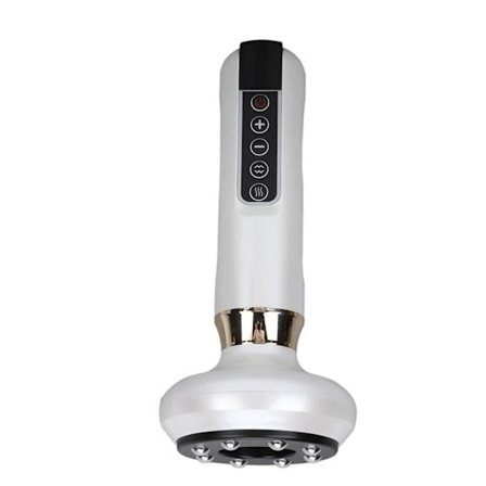 (Valkoinen) SALUTUYA Sähköinen Gua Sha -hierontalaite kuppauksella, 12 imukuppia, hygieeniset hierontapallot, valkoinen