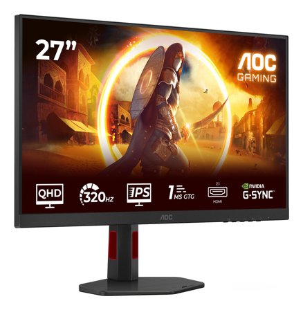 AOC Q27G4SRU 27" QHD 320Hz 1ms, Fast IPS, G-Sync, DisplayHDR 400, 1x DisplayPort 1.4, 2x HDMI 2.1, USB-hub