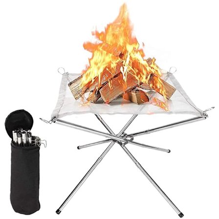 Ulkoilmakäyttöön tarkoitettu taittuva nuotiopaikka-teline