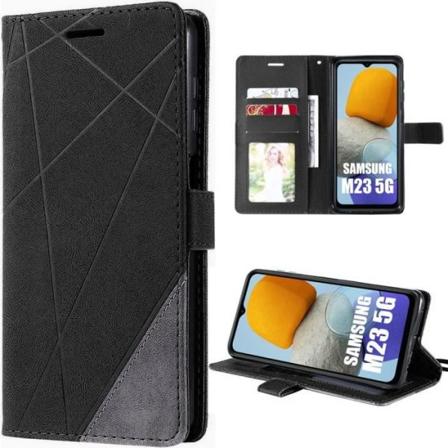 Etui til Samsung Galaxy M23 5G Magnetisk lukning i sort lædereffekt