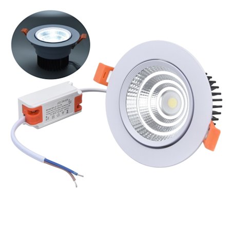 LED-innfelte spotlights - Stabilt lys - Lavt støy - Støvttett - Lett å rengjøre - COB LED-downlight for hjemmekontor - 100-264V