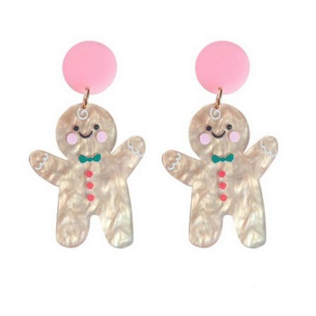 Moderigtige dinglende øreringe Træ Alpakaer Honningkager Mand Dråbe øreringe Statement Smykker Jul Tegneserie Akryl øreringe