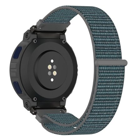 Huami Amazfit Active Edge A2212 Nylon Klockarmband Justerbart Magic Tape Armband - Cyan Grå
