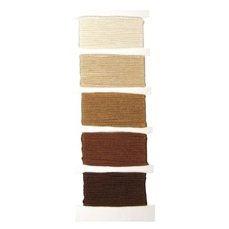 StitchetKnot puuvillalanka, 5 väriä kukin 10m, ruskeahazelnutti