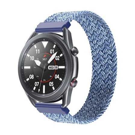 Samsung Galaxy Watch 3 (45 mm) klockarmband i elastisk nylon - Metallic Blå Storlek: L