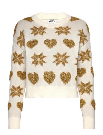 Onlxmas Love Ls Loose O-Neck Knt White ONLY