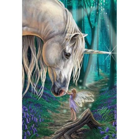 Diamond Painting 5d Diy Diamant Målning Vita Unicorn 20x30cm